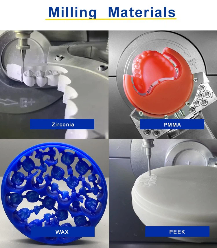 Dental Zirconia Milling Equipment 5 Axis Cad Cam Dental Milling Machine For Dental Lab