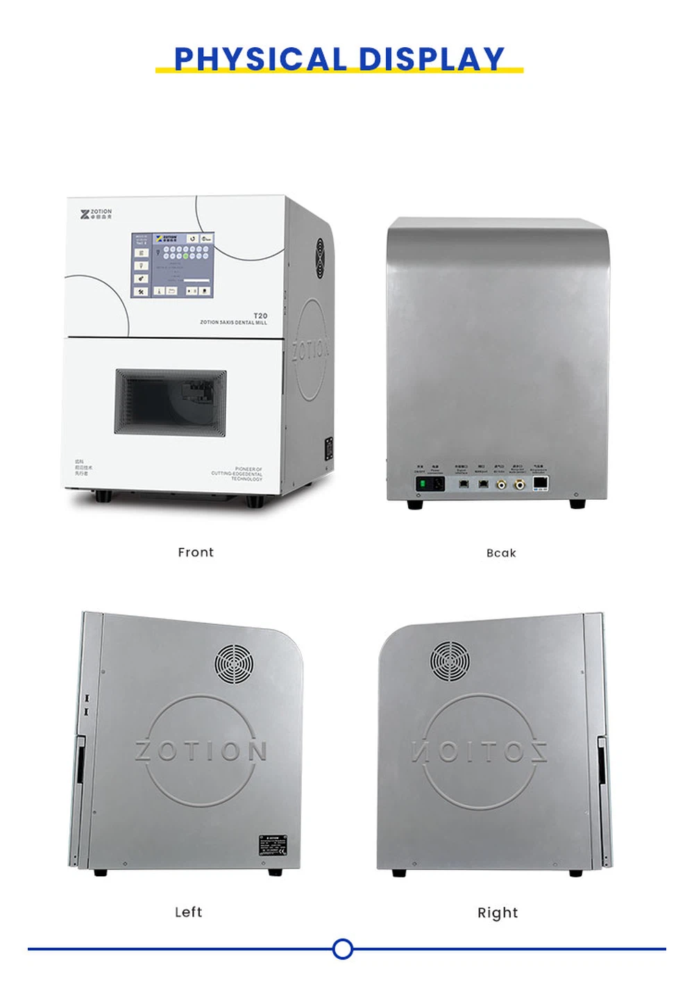 zotion new wet CAD/CAM dental milling machine for glass ceramics display zotion new wet CAD/CAM dental milling machine for glass ceramics display