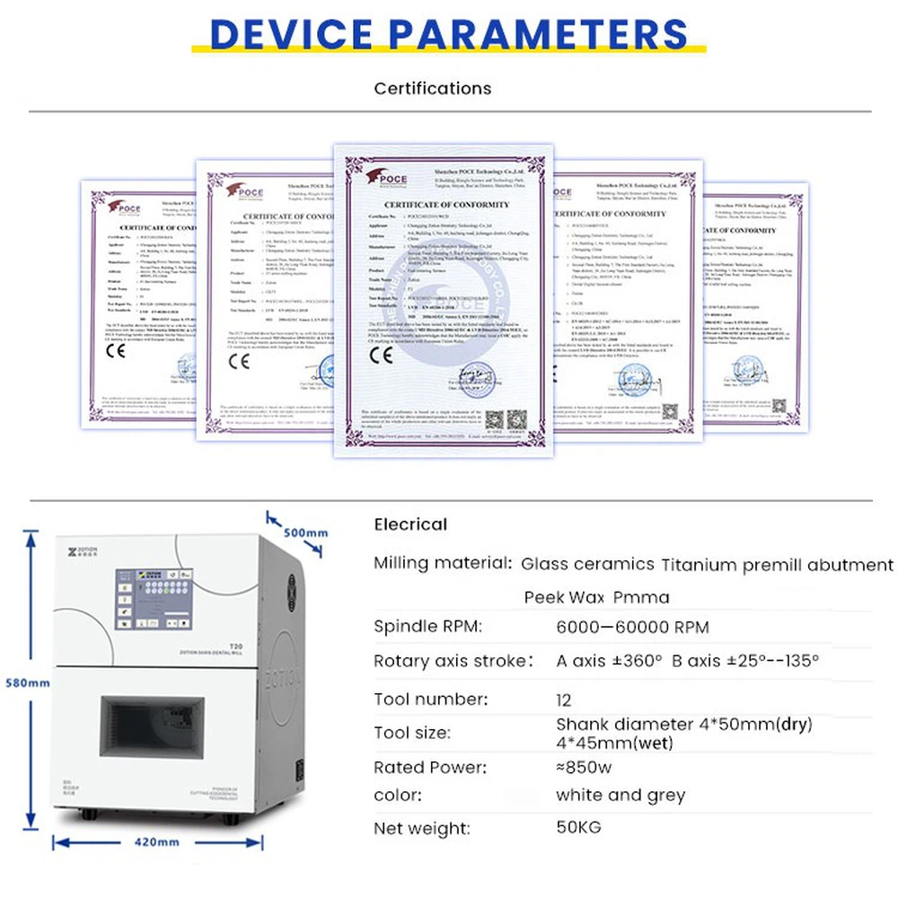 zotion new wet CAD/CAM dental milling machine for glass ceramics parameter zotion new wet CAD/CAM dental milling machine for glass ceramics parameter