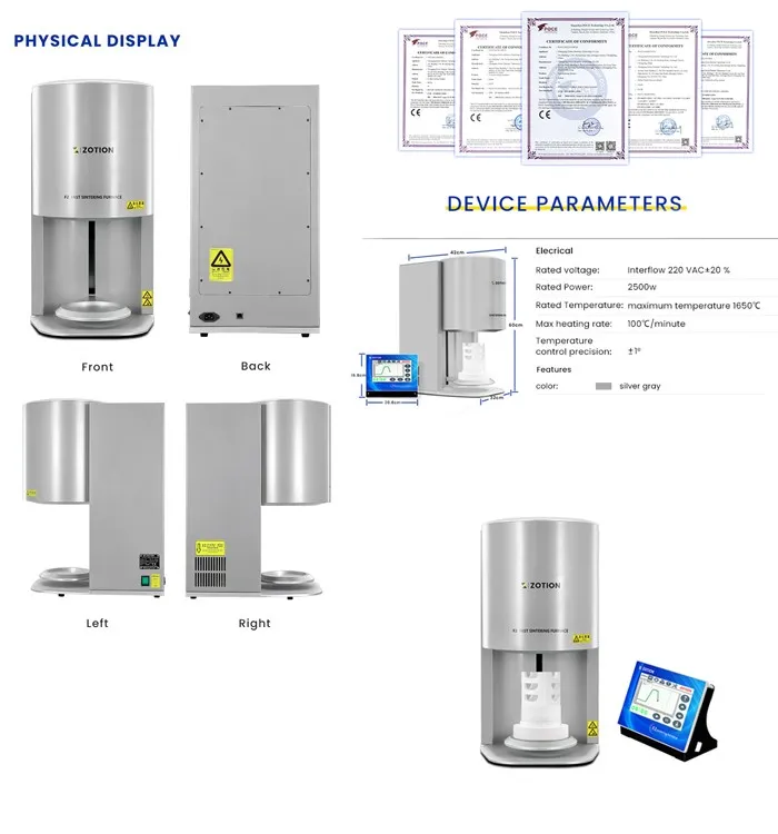 zirconia dental sintering Furnace 100C/min display zirconia dental sintering Furnace 100C/min display