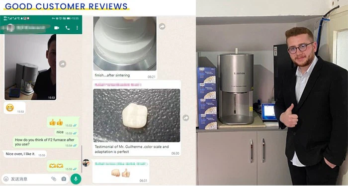 zirconia dental sintering Furnace 100C/min customer feedback zirconia dental sintering Furnace 100C/min customer feedback