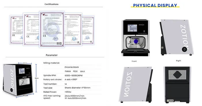 5 Axis dental Milling Machine For Zirconia Block display 5 Axis dental Milling Machine For Zirconia Block display
