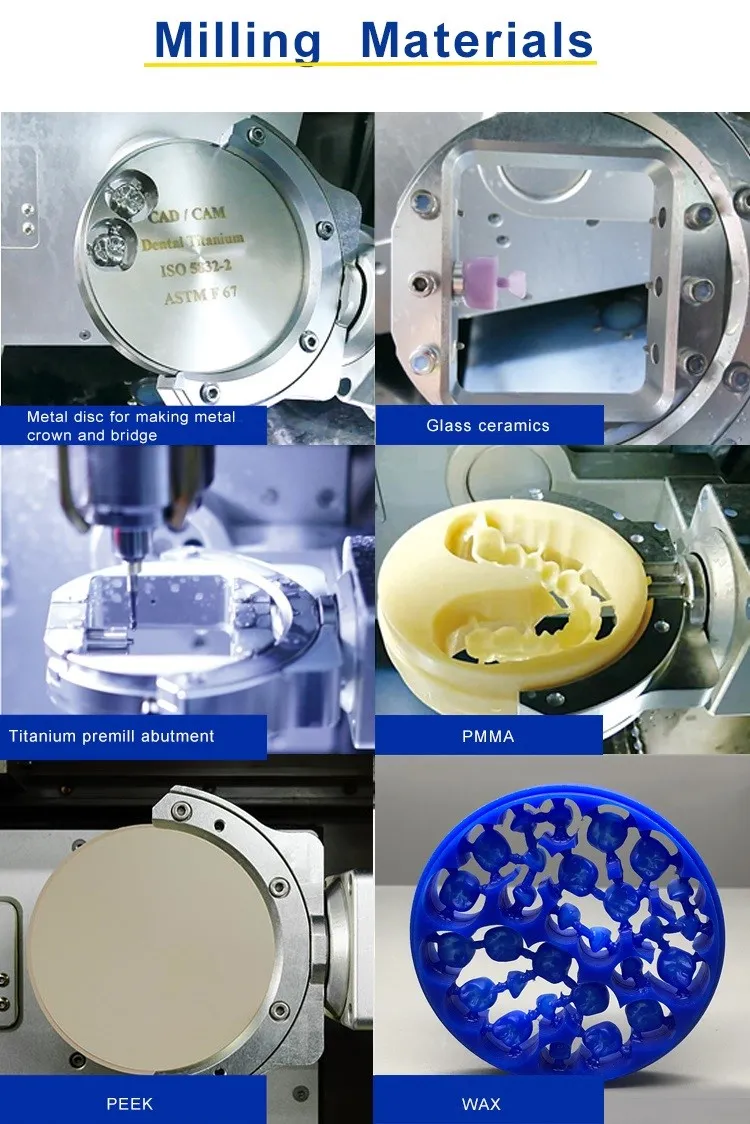Cad Cam Dental Wet Milling Machine MILLING MATERILS Cad Cam Dental Wet Milling Machine MILLING MATERILS