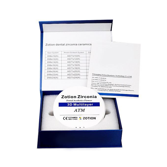 3D Anterior And Posterior Teeth Raw Material Multilayer Zirconia Block